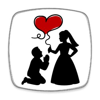 Brautpaar Ehepaar Hochzeit - Viereckiger Kühlschrankmagnet - Weiß - Vorne
