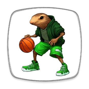 Mole Basketball Player - Square fridge magnet - white - Front