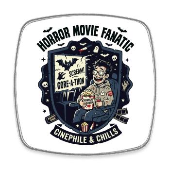 Horror Movie Fan Cinephile - Square fridge magnet - white - Front