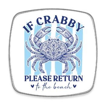 Drôle si Crabby revient à la plage l’été - Magnet carré - blanc - Devant