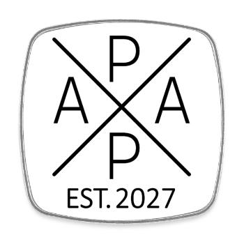 Papa 2027 werdender Vater 2027 stolzer Papa 2027 - Viereckiger Kühlschrankmagnet - Weiß - Vorne