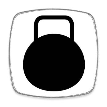 Kettle bell - Square fridge magnet - white - Front