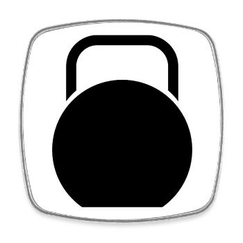 Kettle bell - Square fridge magnet - white - Front