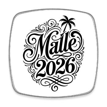 Malle 2026 Palme Mallorca - Square fridge magnet - white - Front