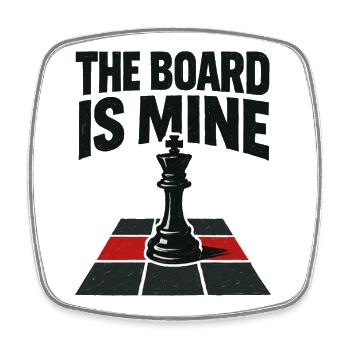 Mine Chessboard: Totale Kontrolle und Schachmatt - Viereckiger Kühlschrankmagnet - Weiß - Vorne