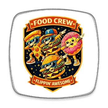 Fast Food Crew Badge Flippin Awesome - Dabbing Dab - Square fridge magnet - white - Front