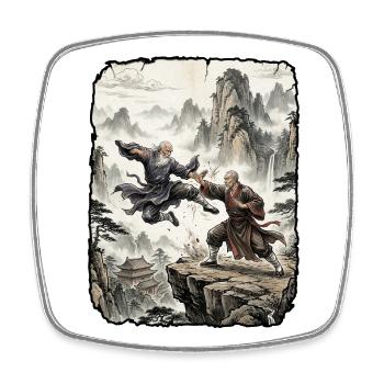 Kung Fu Kampfkunst Tradition - Viereckiger Kühlschrankmagnet - Weiß - Vorne