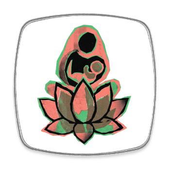 Mother Child Yoga - Square fridge magnet - white - Front