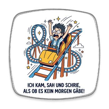 Achterbahn Schreien Wissenschaft - Viereckiger Kühlschrankmagnet - Weiß - Vorne