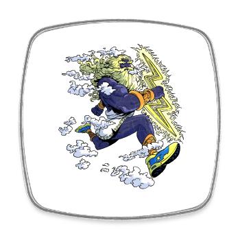 Zeus runner - Square fridge magnet - white - Front