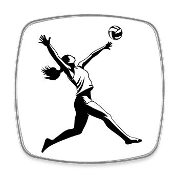 Volley-ball - Magnet carré - blanc - Devant