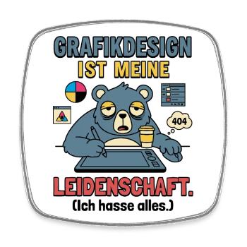 Grafikdesign Leidenschaft lustig Designer - Viereckiger Kühlschrankmagnet - Weiß - Vorne
