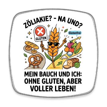 Glutenfrei Ernährung lustig Weizen nein - Viereckiger Kühlschrankmagnet - Weiß - Vorne