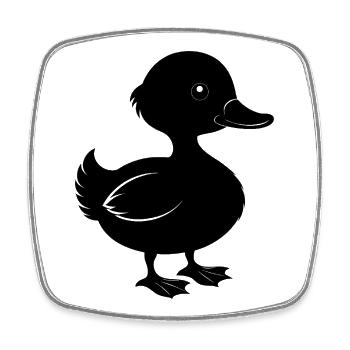 Baby duck - Square fridge magnet - white - Front