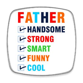 Meilleur Papa Beau Beau Chemise Forte et Drôle - Magnet carré - blanc - Devant