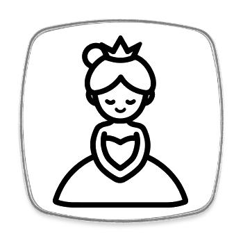 princess - Square fridge magnet - white - Front