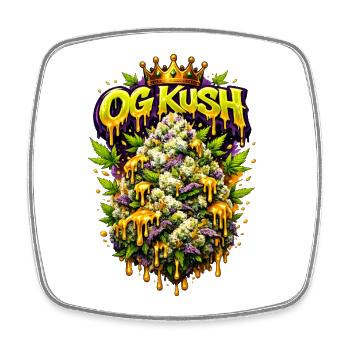 OG Kush Graffiti Bud Art Print - Viereckiger Kühlschrankmagnet - Weiß - Vorne
