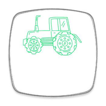 Echte Männer fahren Traktor - Landwirt Bauer Spruc - Viereckiger Kühlschrankmagnet - Weiß - Vorne