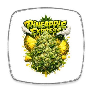 Pineapple Express Tropical Graffiti Print - Viereckiger Kühlschrankmagnet - Weiß - Vorne