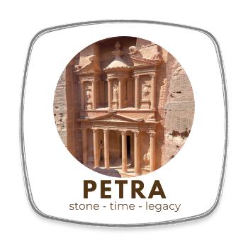 Petra Schatzhaus 3 - Viereckiger Kühlschrankmagnet - Weiß - Vorne