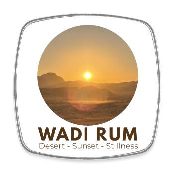 Wadi Rum Evening Silence Desert Sun - Square fridge magnet - white - Front