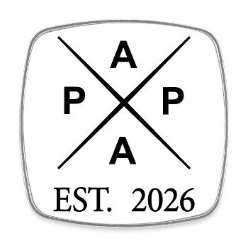 papa_est_2026- - Viereckiger Kühlschrankmagnet - Weiß - Vorne