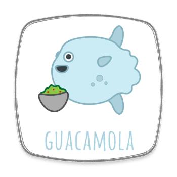 Mola Mola Guacamola - Viereckiger Kühlschrankmagnet - Weiß - Vorne