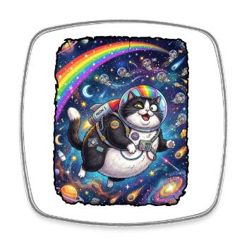 Crazy Cat Universe - Square fridge magnet - white - Front