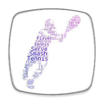 Idée cadeau pour un tennis avec tennis - Magnet carré - blanc - Devant