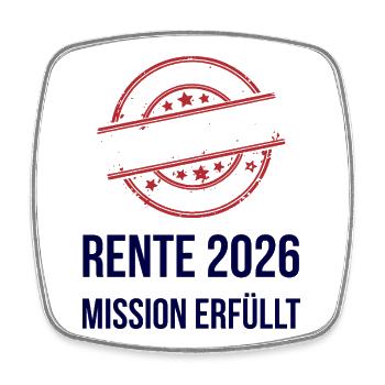 Rente 2026 Ich habe fertig Ruhestand Design - Viereckiger Kühlschrankmagnet - Weiß - Vorne