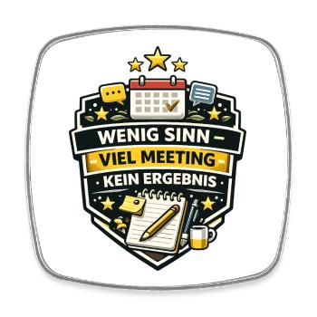 Wenig Sinn Viel Meeting Kein Ergebnis Badge - Viereckiger Kühlschrankmagnet - Weiß - Vorne