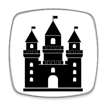 Burg - Viereckiger Kühlschrankmagnet - Weiß - Vorne