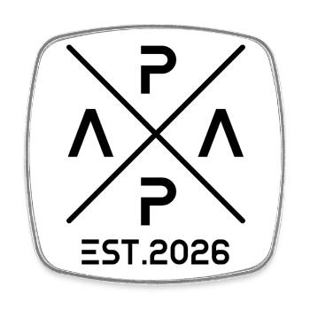 Papa 2026 Est 2026 Classic Design - Magnet carré - blanc - Devant