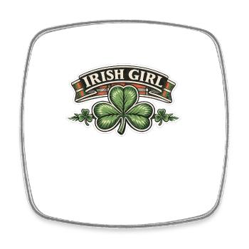 Emblème du trèfle irlandais - Magnet carré - blanc - Devant