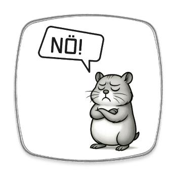 Nö! Hamster – Kleiner Sturkopf sagt Nein - Viereckiger Kühlschrankmagnet - Weiß - Vorne