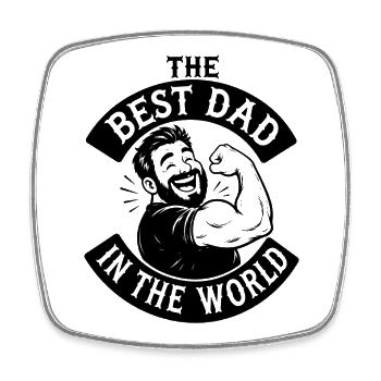 Father's Day The Best Dad in the world - Square fridge magnet - white - Front