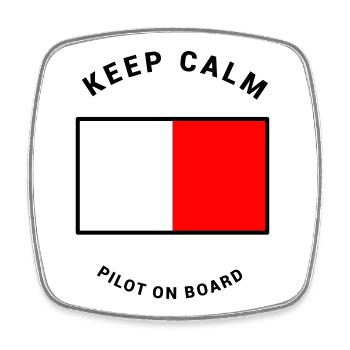 Flagge H - Lotse an Bord Pilot Schiff - Viereckiger Kühlschrankmagnet - Weiß - Vorne