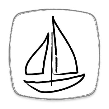 Boat Sailing Sailboat - Square fridge magnet - white - Front