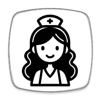 Krankenschwester - Viereckiger Kühlschrankmagnet - Weiß - Vorne