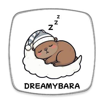 Capybara Schlafen Dreamybara – Kawaii Cozy Night - Viereckiger Kühlschrankmagnet - Weiß - Vorne