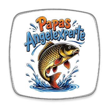 Papas Angelexperte - Viereckiger Kühlschrankmagnet - Weiß - Vorne