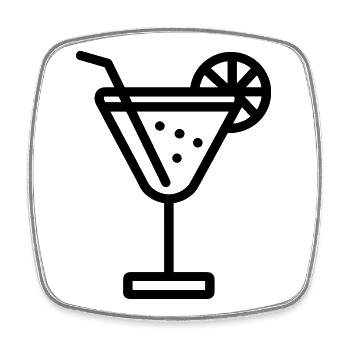 cocktail - Magnet carré - blanc - Devant