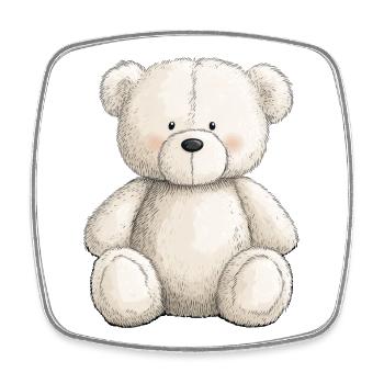 Cute teddy bear full of tenderness - Square fridge magnet - white - Front