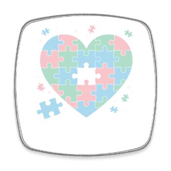 Puzzeln, Hobby, Geduld, Spruch Design - Viereckiger Kühlschrankmagnet - Weiß - Vorne