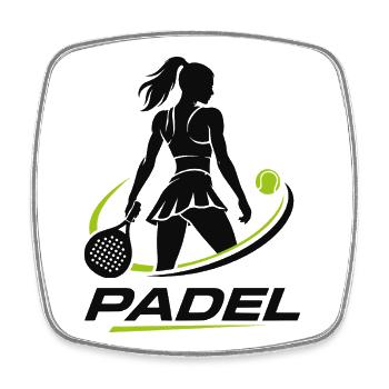 Padel Girl - Viereckiger Kühlschrankmagnet - Weiß - Vorne