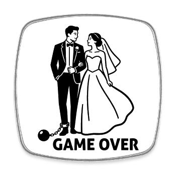 Hochzeit, Junggesellenabschied - Viereckiger Kühlschrankmagnet - Weiß - Vorne