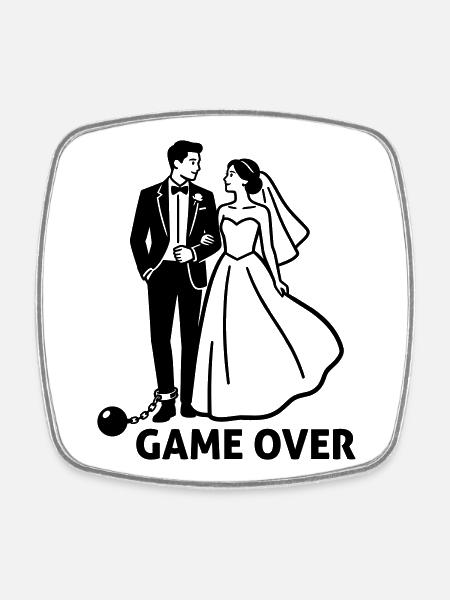 Enterrement de vie de garçon de mariage - Magnet carré - blanc