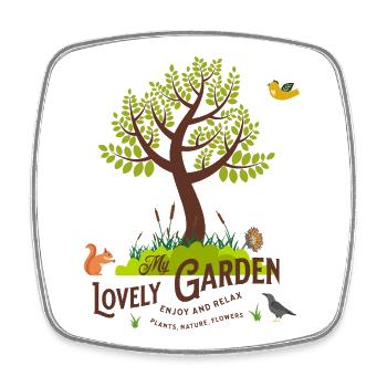 geliebter Garten Gartenfreude Familie Tiere Natur - Viereckiger Kühlschrankmagnet - Weiß - Vorne