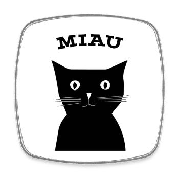Katze - Viereckiger Kühlschrankmagnet - Weiß - Vorne