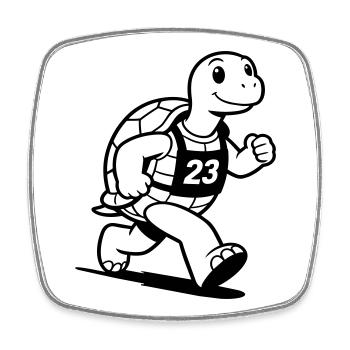 turtle marathon - Square fridge magnet - white - Front